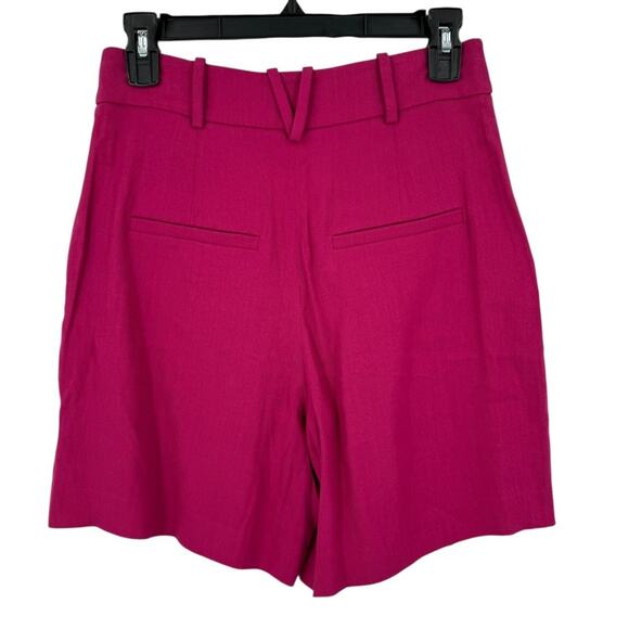 Veronica Beard shorts Noemi linen blend dark pink size 2 - Picture 6 of 6